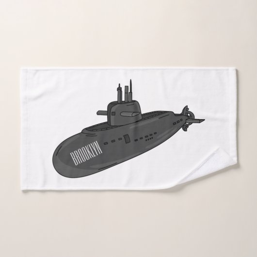 海底漫画イラストレーション バスタオルセット (ハンドタオル)