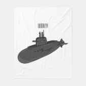 海底漫画イラストレーション フリースブランケット (正面)