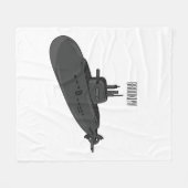 海底漫画イラストレーション フリースブランケット (正面(横))