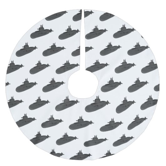 海底漫画イラストレーション ブラッシュドポリエステルツリースカート (正面)