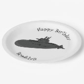 海底漫画イラストレーション ペーパープレート (アングル)