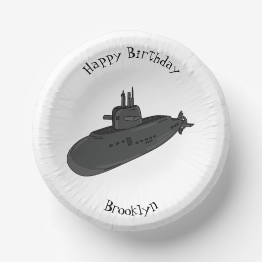 海底漫画イラストレーション ペーパーボウル (正面)