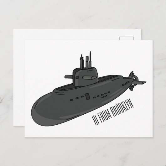 海底漫画イラストレーション ポストカード (正面/裏面)