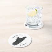 海底漫画イラストレーション ラウンドペーパーコースター (インサイチュ)