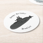 海底漫画イラストレーション ラウンドペーパーコースター (アングル)