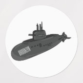 海底漫画イラストレーション ラベル (デザイン2)