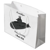 海底漫画イラストレーション ラージペーパーバッグ (裏面アングル)