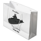 海底漫画イラストレーション ラージペーパーバッグ (正面アングル)