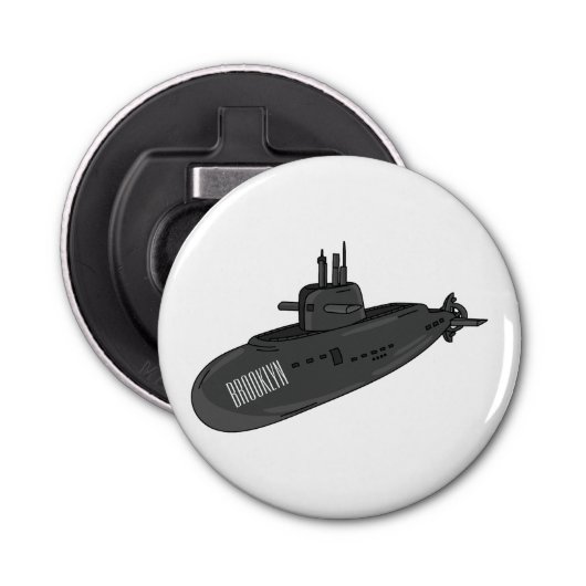 海底漫画イラストレーション 栓抜き (正面)