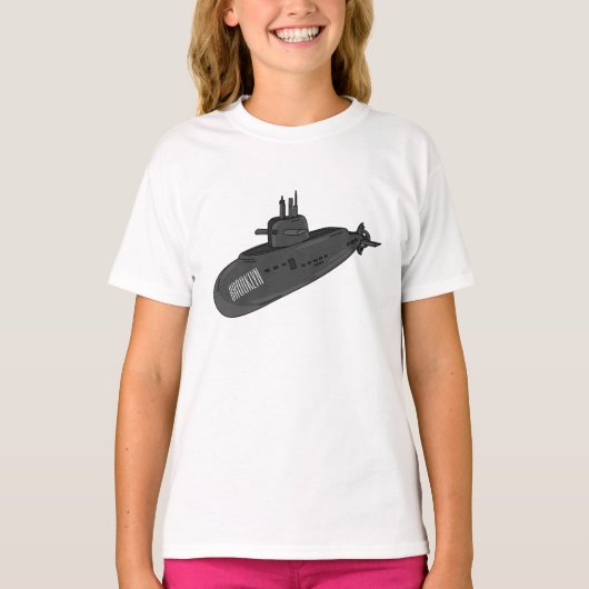 海底漫画イラストレーション Tシャツ (正面)