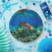 海底熱帯海亀サンゴ ペーパープレート (パーティー)