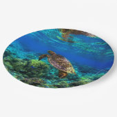 海底熱帯海亀サンゴ ペーパープレート (アングル)