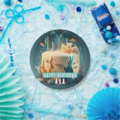 海底魚のサンゴのキャンドルケーキ – 誕生日 ペーパープレート (パーティー)