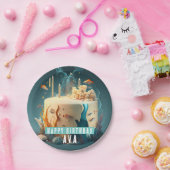 海底魚のサンゴのキャンドルケーキ – 誕生日 ペーパープレート (パーティー)