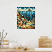 海底鮮やかの ポスター (キッチン)