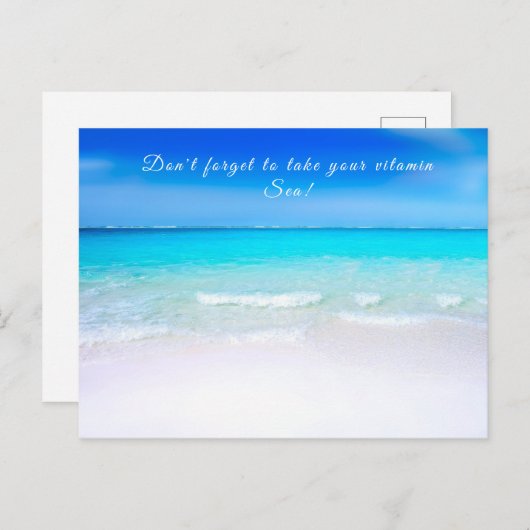 海引用文ビーチシーライフアクアブルー ポストカード (正面/裏面)