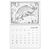 海彩画カレンダーの下 カレンダー (1月 2026)