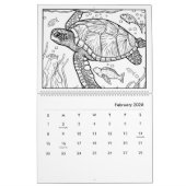 海彩画カレンダーの下 カレンダー (2月 2026)