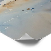 「海後退」穏カラフルやかな船船 ポスター (角)