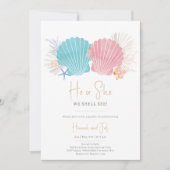 海性別が彼または彼女の赤ちゃんシャワー招待状を明らかにする 招待状 (正面)