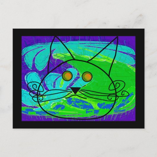海恐怖猫ポスター – 幻想的 ポストカード (正面)