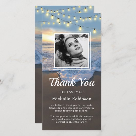 海悔やみや弔慰葬儀サンキューカード サンキューカード (正面/裏面)