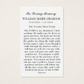 海悔やみや弔慰葬儀記念写真祈りの言葉カード (裏面)