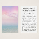 海悔やみや弔慰葬儀記念祈りの言葉カード (正面&裏面)