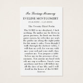 海悔やみや弔慰葬儀記念祈りの言葉カード (裏面)