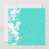 海愛ティール(緑がかった色)の貝殻の上品のブライダルシャワー 招待状 (裏面)