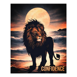 海感動的ライオン自信 フォトプリント           
