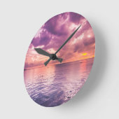 海感動的日 ラウンド壁時計 (傾斜)