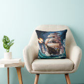 海戦を行う海賊船 クッション (椅子)