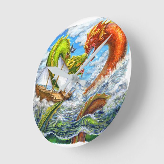 海戦 ラウンド壁時計 (傾斜)