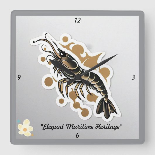 海技芸 スクエア壁時計 (正面)