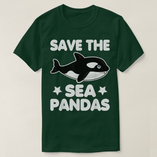 海救のパンドラ(PANDAS)鯨の救出オルカ恋人ギフト Tシャツ (デザイン正面)