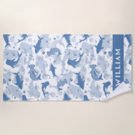 海救のヤマザメ ビーチタオル