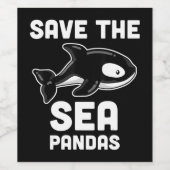 海救パンダOrca Whale、海洋生物学の贈り物 ワインラベル (シングルラベル)