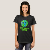 海救亀の海地球に優しゼロ廃棄物 Tシャツ (正面フル)