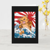 海日本の中猫アニメマンガかわいいオタク カード (黄色い花)