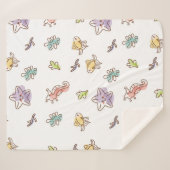 海星と魚vの着色海洋生物模様 シェルパブランケット (正面(横))