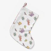 海星と魚vの着色海洋生物模様 スモールクリスマスストッキング (正面 (吊り時))