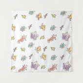 海星と魚vの着色海洋生物模様 タペストリー (正面(横))