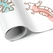 海星と魚vの着色海洋生物模様 ラッピングペーパー (ロールコーナー)