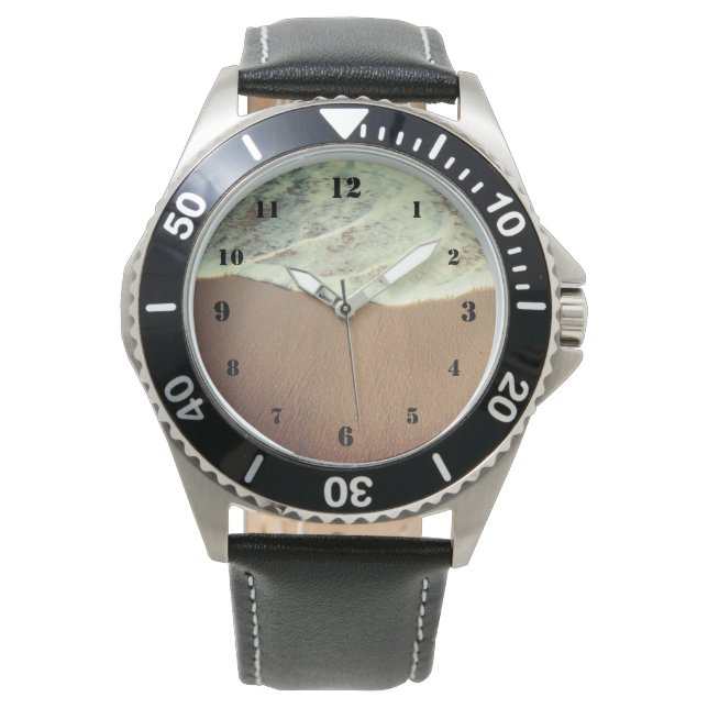 海時計の白いビーチ 腕時計 (正面)