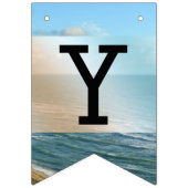 海景のビーチ結婚式の青の海 バンティングフラッグ (第2の旗)