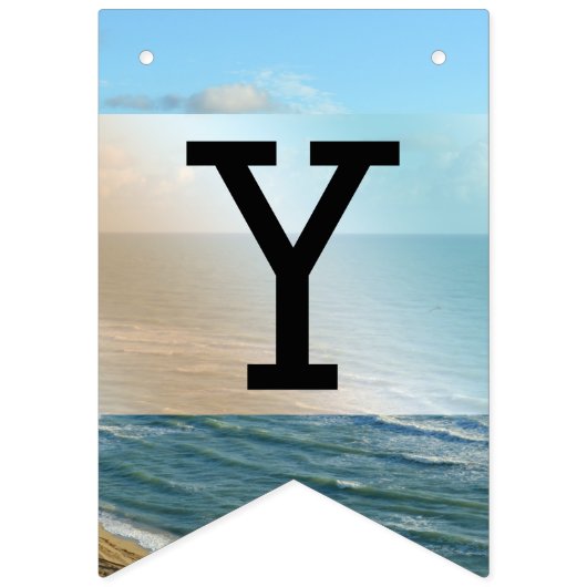 海景のビーチ結婚式の青の海 バンティングフラッグ (第2の旗)