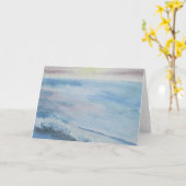 海景の絵画の挨拶状 カード (黄色い花)