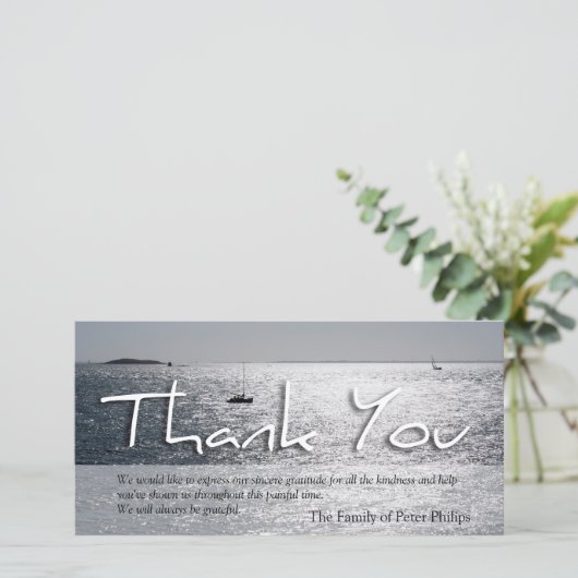 海景3のモダンの悔やみや弔慰は感謝していしています サンキューカード (スタンド正面)