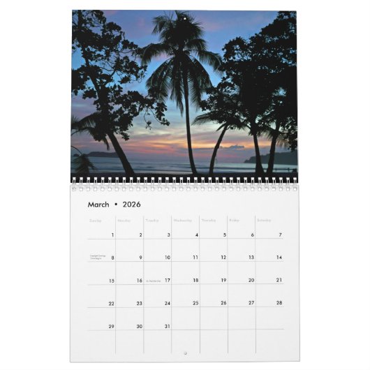海景 カレンダー (3月 2026)